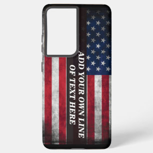Coque Samsung Galaxy Ajoutez votre texte sur le drapeau américain 