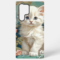 Alphonse Mucha Style Chat blanc