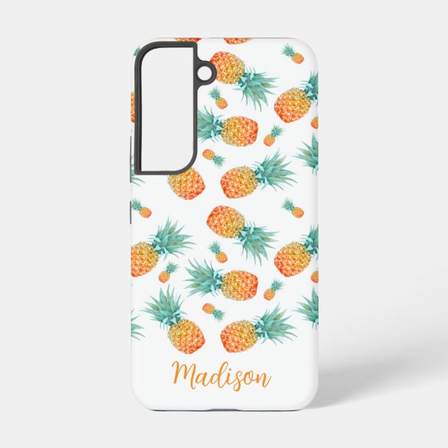 Coque Samsung Galaxy Ananas botanique tropical moderne (Verso)