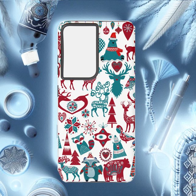 Coque Samsung Galaxy Animaux nordiques Scandia Element Ornements de Noë (Nordic Animals Scandia Element Christmas Ornaments Samsung Galaxy Case)