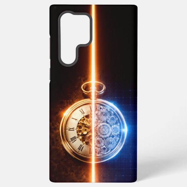 Coque Samsung Galaxy Antique Watch Blueprint (Verso)