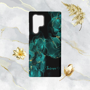 Coque Samsung Galaxy Aquarelle Anastasia Noir et vert