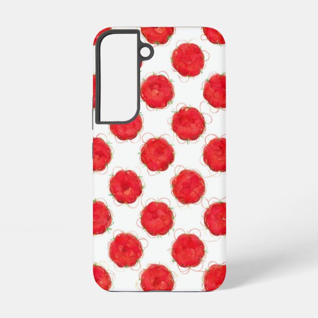 Coque Samsung Galaxy Aquarelle Motif de répétition Fruit rouge (Verso)