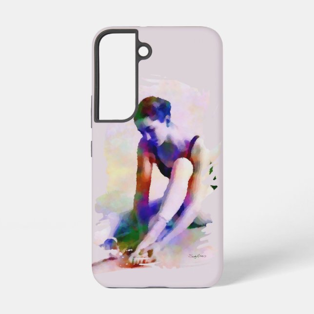 Coque Samsung Galaxy Aquarelle rose Ballerina Art contemporain (Verso)