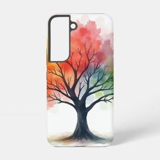 Coque Samsung Galaxy Arbre des saisons arc-en-ciel - Aquarelle colorée 