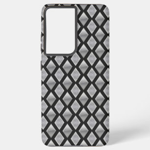 Coque Samsung Galaxy Arlequin métallique en argent et Parties scintilla