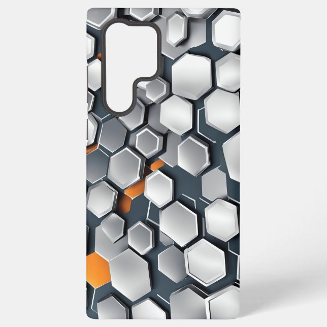 Coque Samsung Galaxy arrière - plan abstrait avec hexagones (Verso)