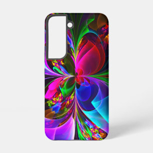 Coque Samsung Galaxy Art abstrait floral moderne motif rouge bleu #12