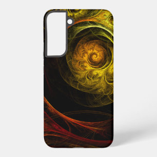 Coque Samsung Galaxy Art abstrait floral rouge lever de soleil