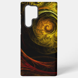 Coque Samsung Galaxy Art abstrait floral rouge lever de soleil