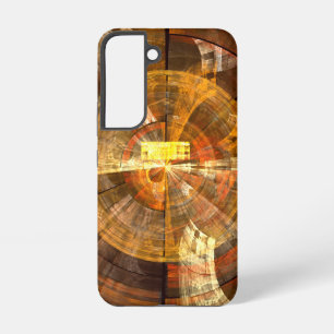 Coque Samsung Galaxy Art abstrait radial Intégrité dans des tons dorés 