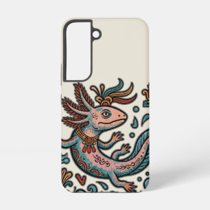 Coque Samsung Galaxy Art tribal bohème aztèque axolotl Xolotl pierre ér