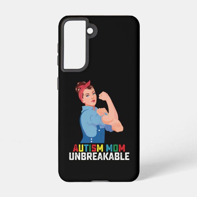Coque Samsung Galaxy Autisme Maman Fier Indestructible Famille Autiste (Verso)