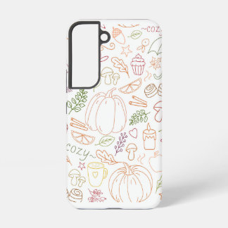 Coque Samsung Galaxy Automne Motif douillet Doodle - Automne Citrouille