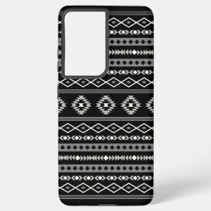 Coque Samsung Galaxy Aztec blanc gris noir Motifs mélangés Motif