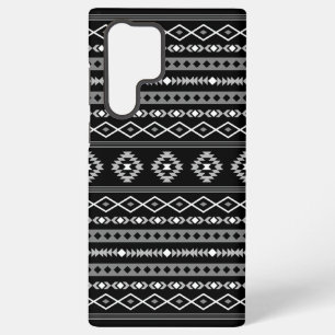 Coque Samsung Galaxy Aztec blanc gris noir Motifs mélangés Motif