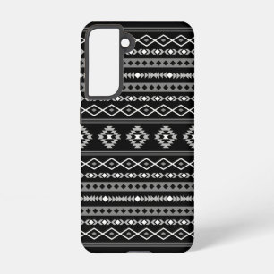 Coque Samsung Galaxy Aztec blanc gris noir Motifs mélangés Motif