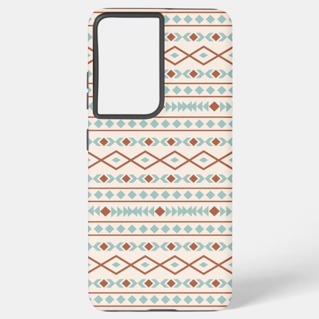 Coque Samsung Galaxy Aztec Formes Motif rouille crème Turquoise (Verso)