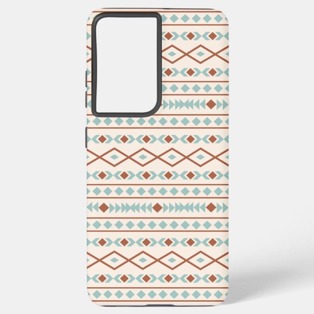 Coque Samsung Galaxy Aztec Formes Motif rouille crème Turquoise (Verso)