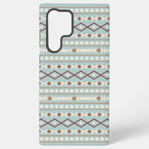 Coque Samsung Galaxy Aztec Formes Motif Rusts Crème Turquoise-Bleu