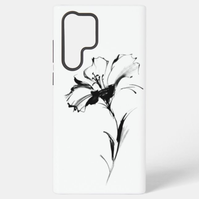 Coque Samsung Galaxy B&W Flower (Verso)