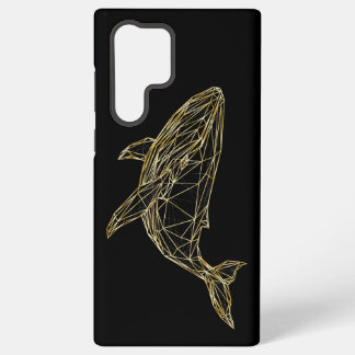 Coque Samsung Galaxy Baleine géométrique en or de luxe 