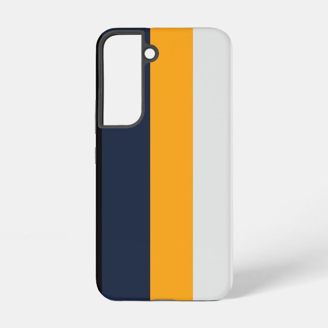 Coque Samsung Galaxy Bandes jaunes, bleues, blanches et noires (Verso)