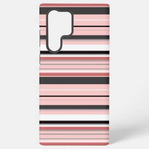 Coque Samsung Galaxy Bandes roses gris mignonnes