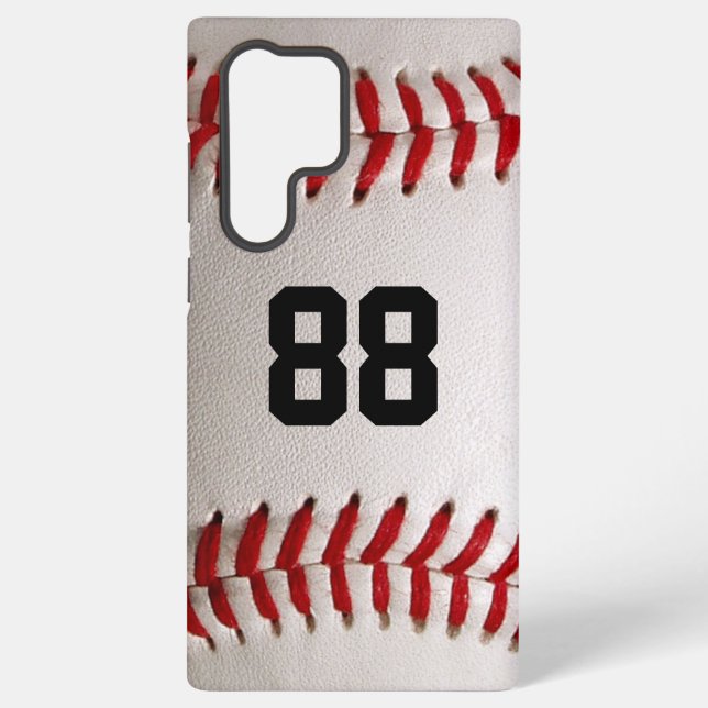 Coque Samsung Galaxy Baseball avec numéro personnalisable (Verso)