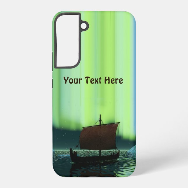 Coque Samsung Galaxy Bateau Viking Sous Lumière Du Nord (Verso)