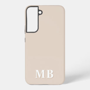 Coque Samsung Galaxy Beige Monogramme Initial Moderne Minimaliste