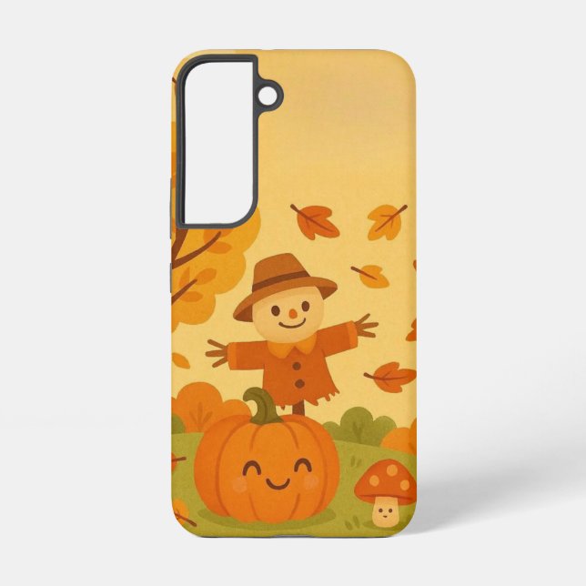 Coque Samsung Galaxy Belle scène d'automne avec citrouille et écureuil (Verso)
