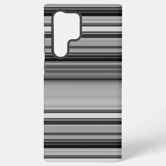 Coque Samsung Galaxy Belles rayures gris noir (Verso)