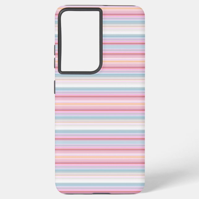 Coque Samsung Galaxy Belles rayures roses blanches (Verso)