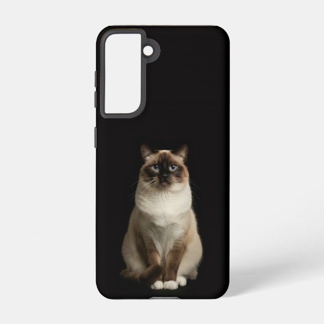 Coque Samsung Galaxy Black 4 Luxe  Galaxy S21 Case, Birmanese Cat (Verso)