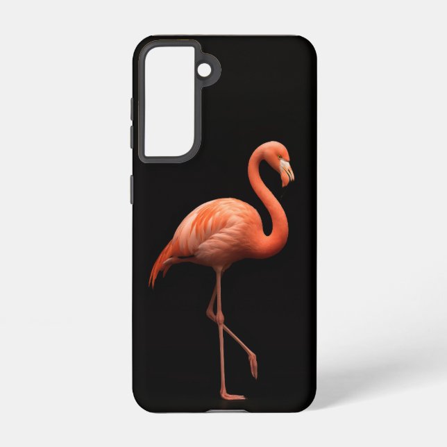 Coque Samsung Galaxy Black 4 Luxe Galaxy S21 Coque, Flamant rose rose (Verso)