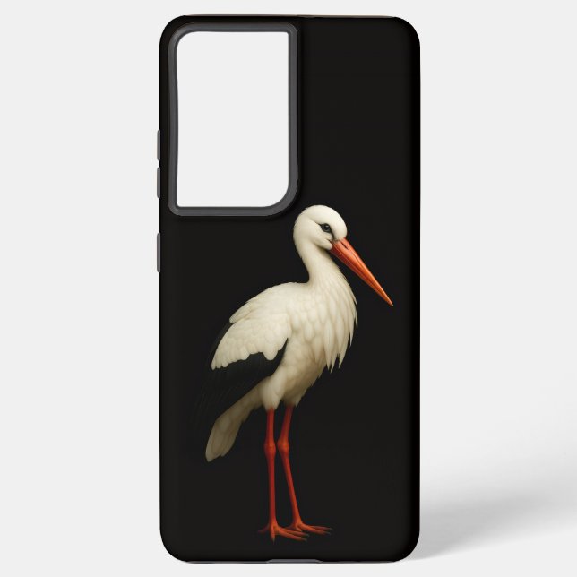 Coque Samsung Galaxy Black 4 Luxe Galaxy S21 Plus, Graceful Stork (Verso)