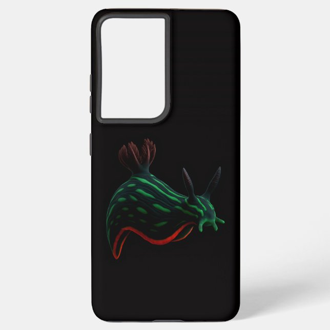 Coque Samsung Galaxy Black 4 Luxe Galaxy S21 Plus, Neon Sea Slug (Verso)