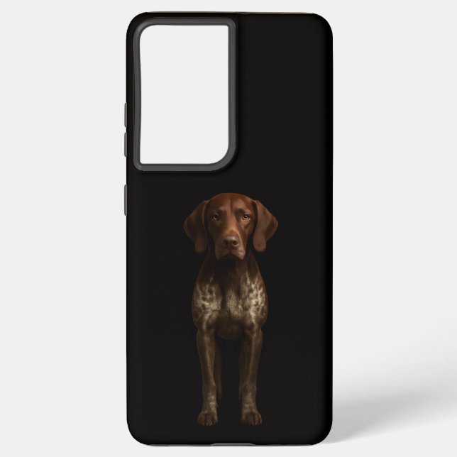 Coque Samsung Galaxy Black 4 Luxe Galaxy S21 Ultra, German Pointer Dog (Verso)