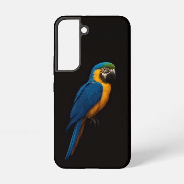 Coque Samsung Galaxy Black 4 Luxe Galaxy S22 Case, Blue Yellow Macaw (Verso)