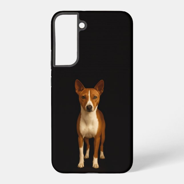 Coque Samsung Galaxy Black 4 Luxe Galaxy S22 Plus, Classy Basenji Dog (Verso)