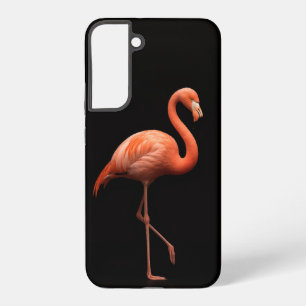 Coque Samsung Galaxy Black 4 Luxe Galaxy S22 Plus, Flamant rose rose