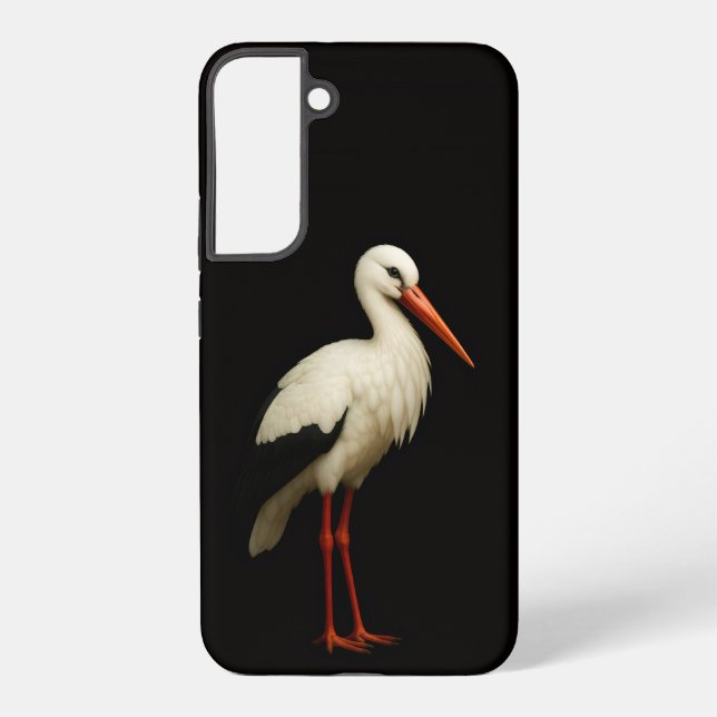 Coque Samsung Galaxy Black 4 Luxe Galaxy S22 Plus, Graceful Stork (Verso)