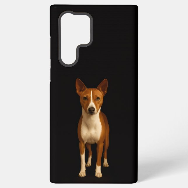 Coque Samsung Galaxy Black 4 Luxe Galaxy S22 Ultra, Classy Basenji Dog (Verso)