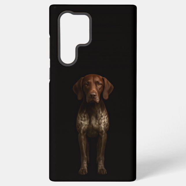 Coque Samsung Galaxy Black 4 Luxe Galaxy S22 Ultra, German Pointer Dog (Verso)