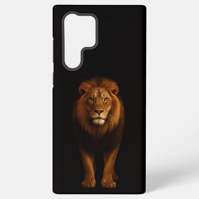 Coque Samsung Galaxy Black 4 Luxe Galaxy S22 Ultra, Majestic Lion (Verso)