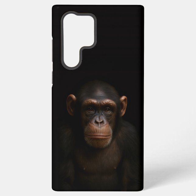 Coque Samsung Galaxy Black 4 Luxe Galaxy S22 Ultra, Serene Chimpanzee (Verso)