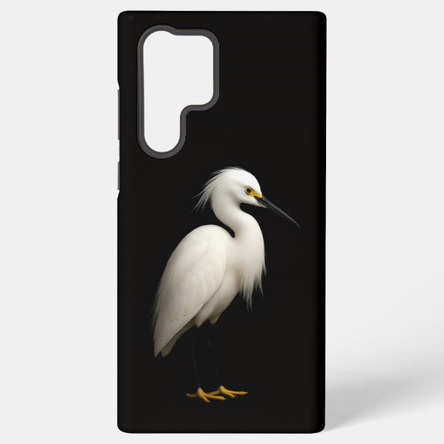 Coque Samsung Galaxy Black 4 Luxe Galaxy S22 Ultra, Snowy Egret (Verso)
