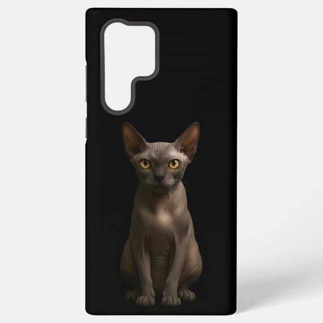 Coque Samsung Galaxy Black 4 Luxe Galaxy S22 Ultra, Sphynx Cat (Verso)