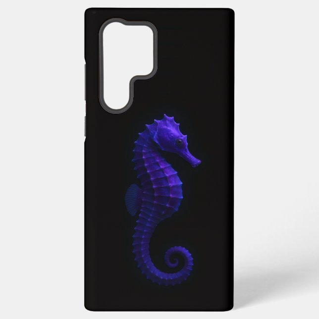 Coque Samsung Galaxy Black 4 Luxe Galaxy S22 Ultra, Violet Seahorse (Verso)
